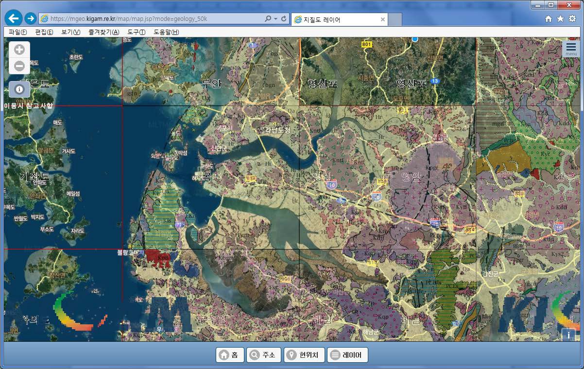 목표, 영암도폭 지질도 서비스
