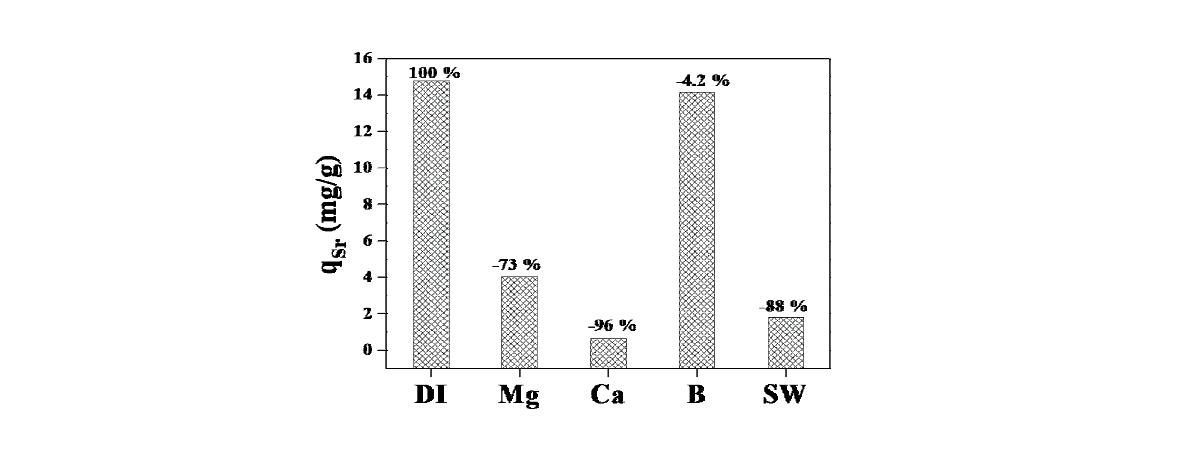Effect of other cations for Sr uptakes in Sr-solution.