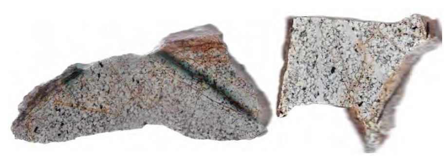 Rock slabs of biotite-rich monzonite porphyry(MZB) from the Ferrobamba area