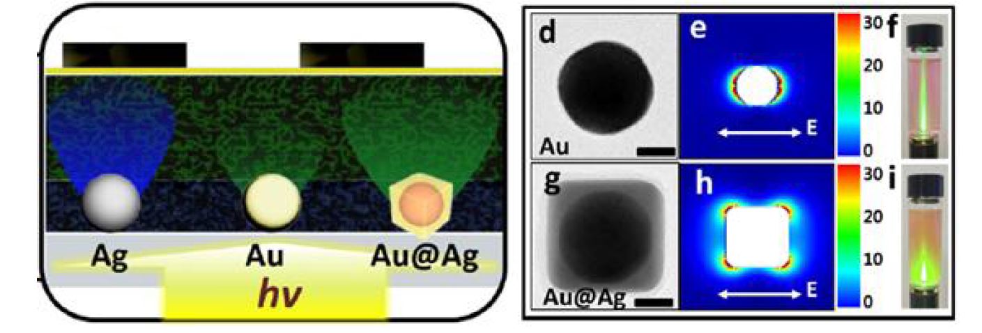 Au@Ag 코어쉘 나노 입자의 광 산란 특성 분석, 출처 : ACS Nano, 2014, 8, 3302