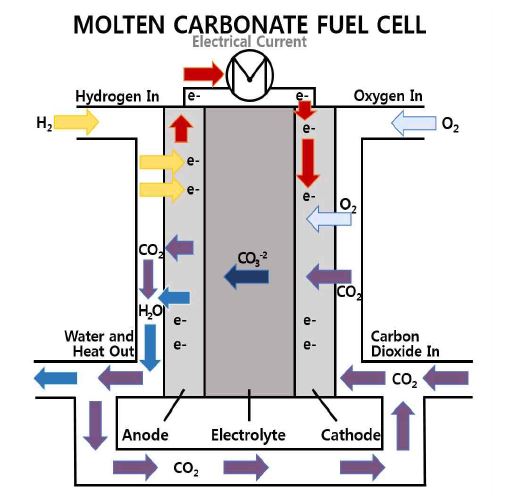 용융탄산염연료전지의 기본구조