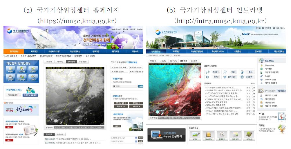 국가기상위성센터 홈페이지