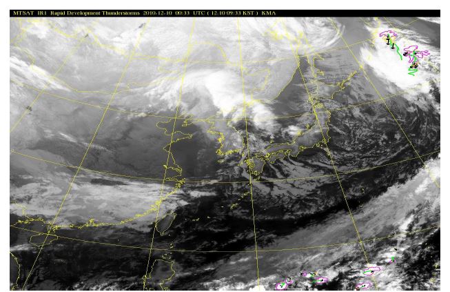 뇌운 및 대류운 추적 산출물 예시