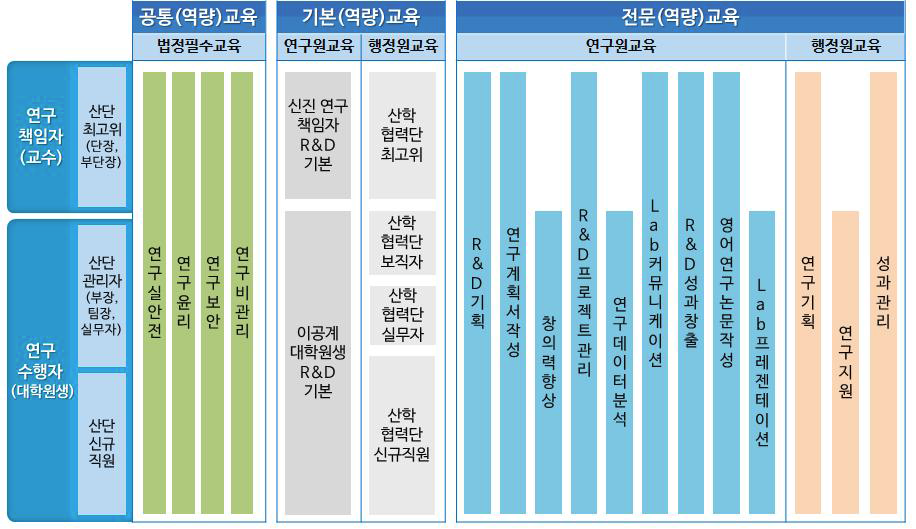 2015년 국가연구개발사업 참여 대학 교육 체계