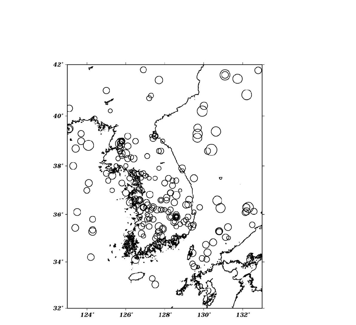 1903-1978 한반도 지진발생현황