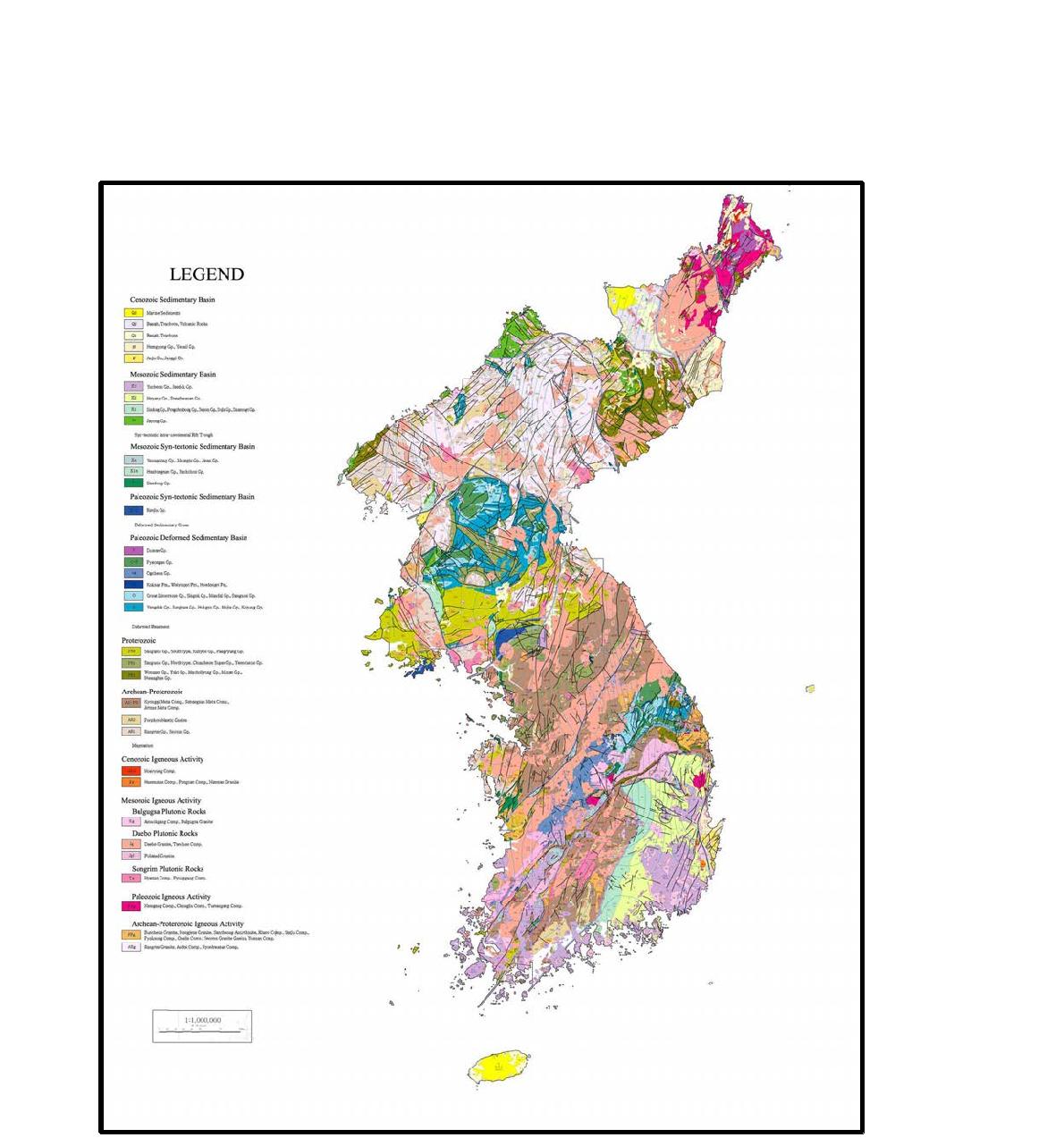 한반도의 지질도