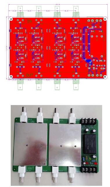 그림 12. AMP board PCB 설계 자료 및 보드 사진