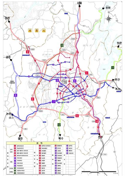 대전광역시 도로망 현황