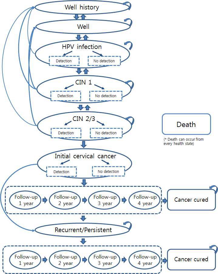 자궁경부암 자연사를 고려한 분석모형