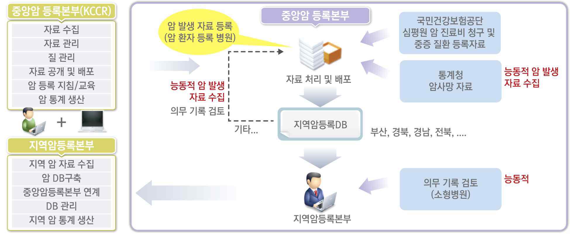 중앙암등록본부 암발생 자료 수집 및 활용 체계