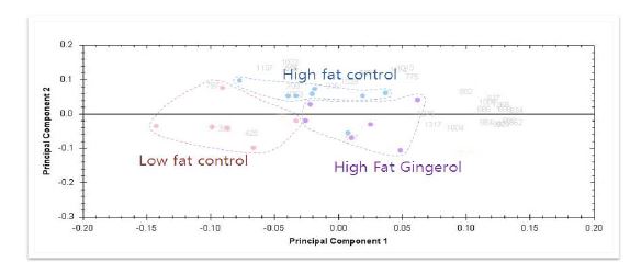 Principle components analysis of gingerol proteomic data