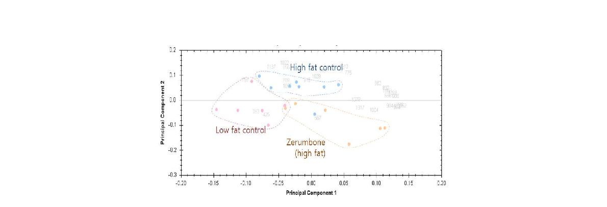 Principle components analysis of zerumbone proteomic data