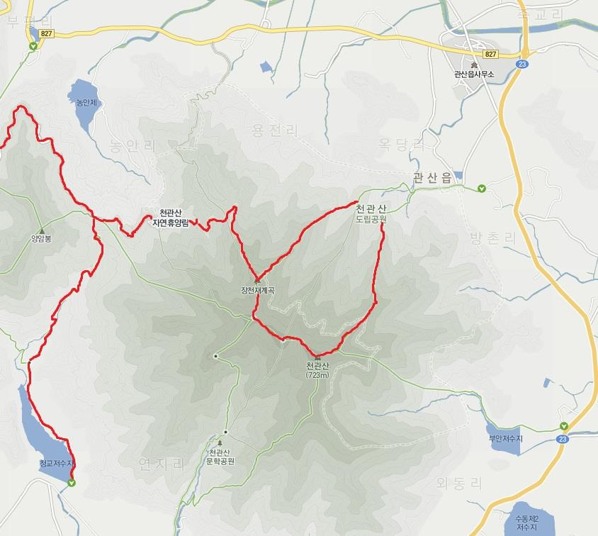 Map of investigated area in Cheongwan-san(Mt.).