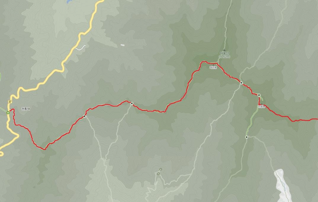 Map of investigated area in Goegwan-san(Mt.).