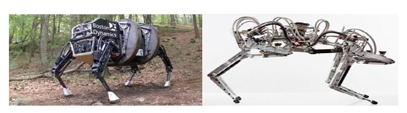 보스턴 다이나믹스에서 개발한 군사용 로봇 Big-dog(좌)와 cheetah(우)