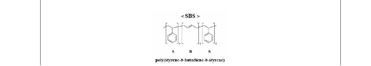 Poly(styrene-b-butadiene-b-styrene)의 화학적 구조