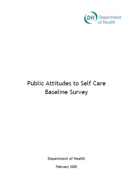 Public attitudes to self care baseline survey, UK.