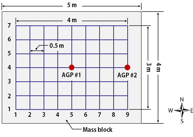 Grid points for the measurements of absolute and relative gravity in watt balance laboratory