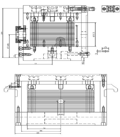 Design of parallel plate free air chamber (Model L01) used for the primary measurement device of the mammography x-ray beams.