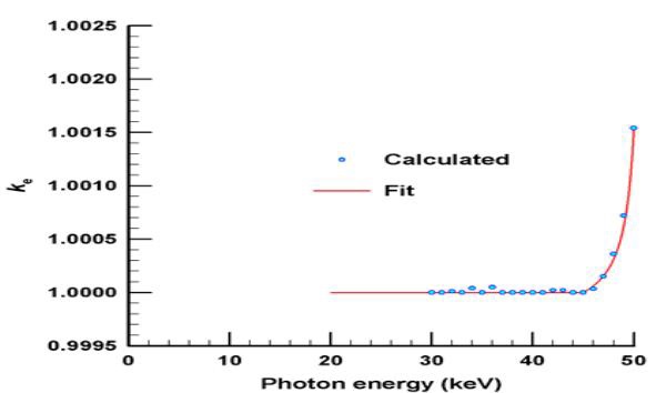 Electron energy loss correction factor for KRISS L1 FAC