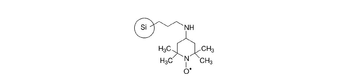 Chemical structure of TEMPO on silica gel.