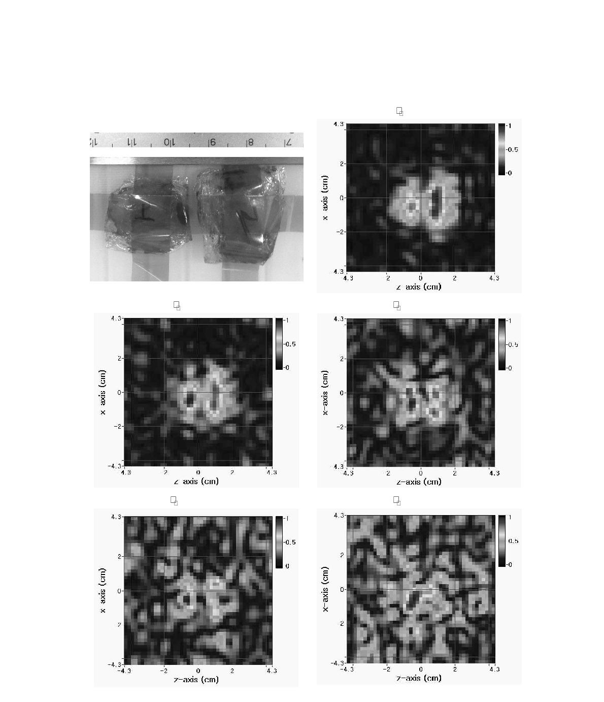 Photograph of sample #1 and T –contrast MR image obtained with different time duration tr.