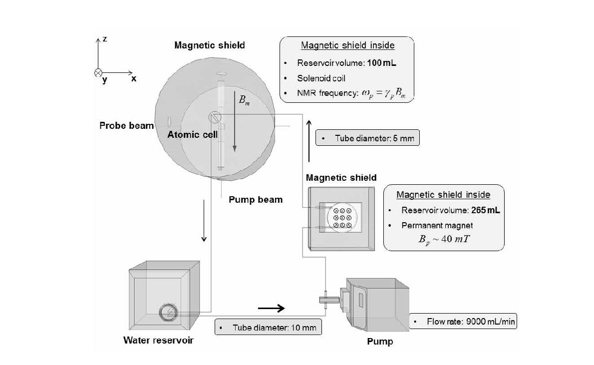 Experimental setup for the DNP experiment based on atomic magnetometer.