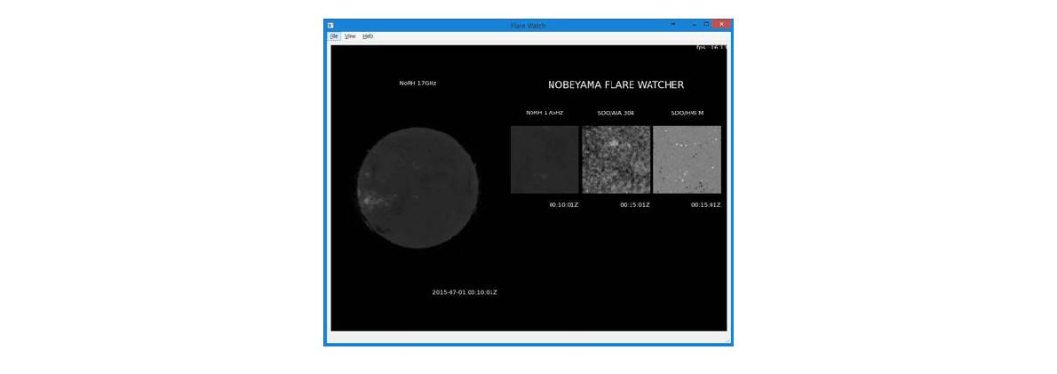 Nobeyama Flare Watch 기획 초기단계 프로그램. NoRH와 SDO 영상의 실시간 자료 표출 기능을 완성함.
