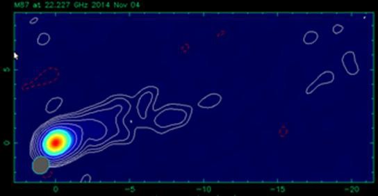 M87 KaVA 22GHz 1Gbps 광대역 관측테스트 결과(손봉원+)
