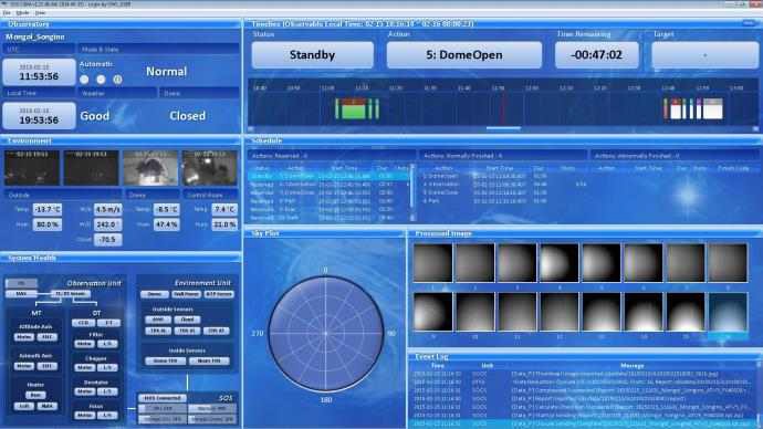 몽골관측소 ATV-5 촬영 당시 SOS(운영시스템) 화면