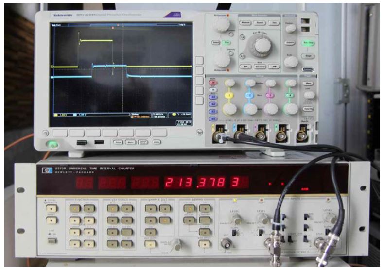 PDU TTL1 신호 지연 측정값과 파형(STOP)
