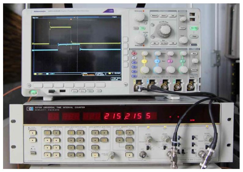 PDU TTL2 신호 지연 측정값과 파형(STOP)