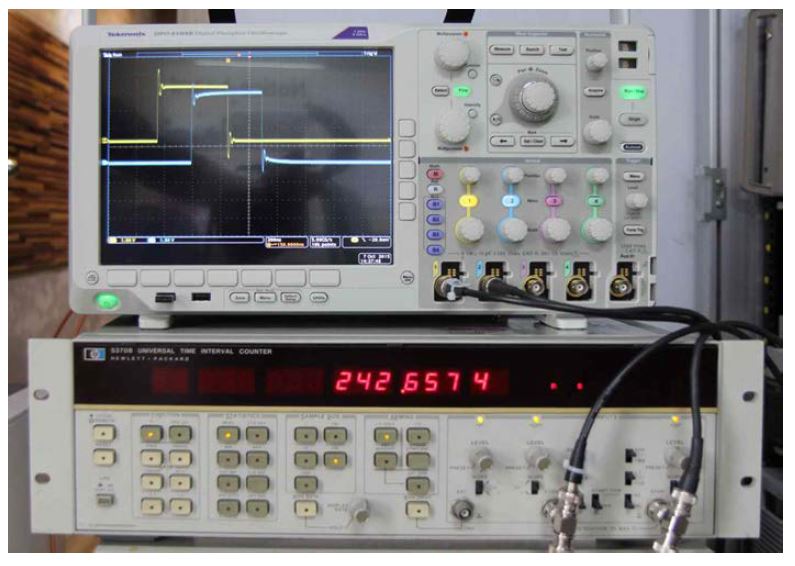 GP-ET-2의 신호 지연 측정값과 파형