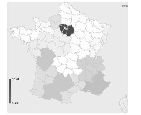 공직윤리에 반하는 범죄발생에 대한 프랑스 지역 비교