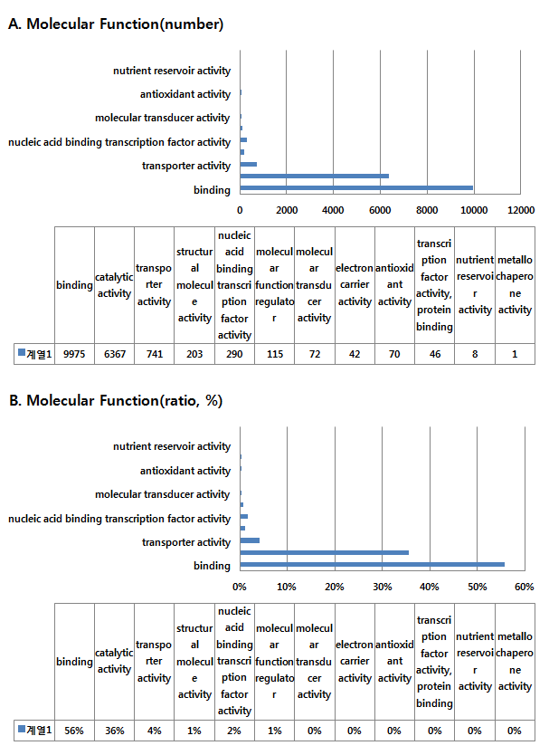 Molecular function에 따른 GO 분석 결과