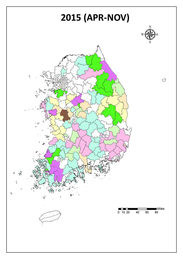 참진드기 채집지역.