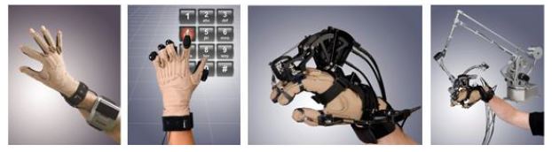 데이터 글러브 종류 (Cyber-Glove, Cyber-Touch, Cyber-Grasp 및 Cyber-Force)
