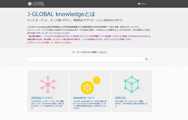 ‘J-GLOBAL foresight’ 사이트의 knowledge 정보