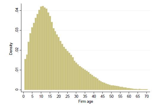 업력 분포(Age distribution)