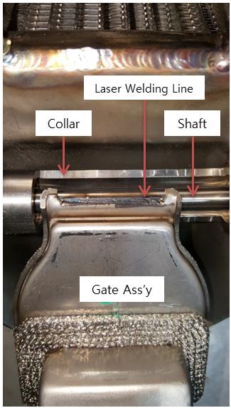 Shaft – Gate Ass’y Laser Welding Bead