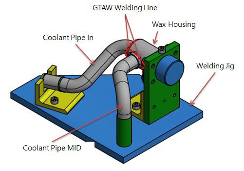 Coolant Pipe In/MID – Wax Housing Welding Jig