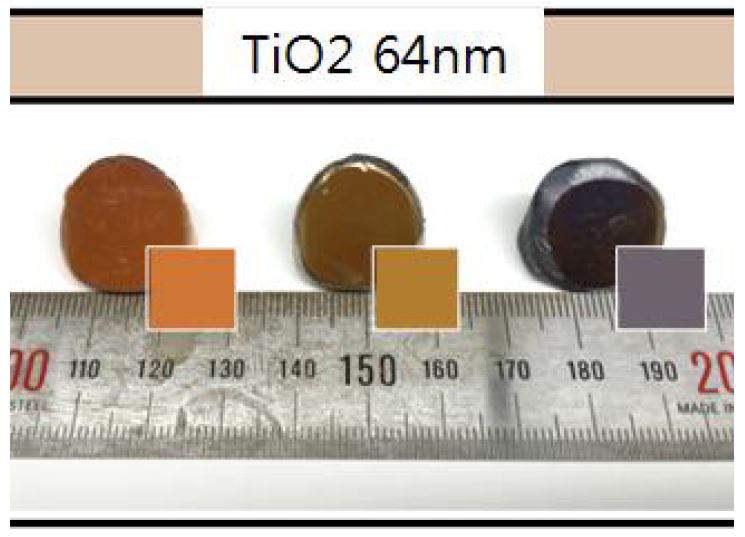 Cu-Si 컬러합금의 64nm TiO2 산화층 형성