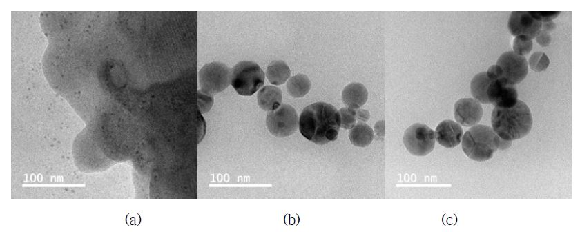 chlroform 추가 cleaning 후 amine 화합물 첨가에 따른 TiO2 particle 변화