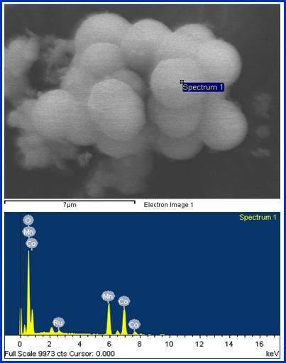 EDS spectrum of Ru/MnCo2O4.