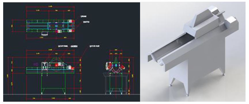 통배추 이절기 도면 및 3D 모델