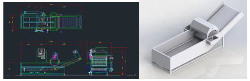 자동 에어 세척기 도면 및 3D 모델