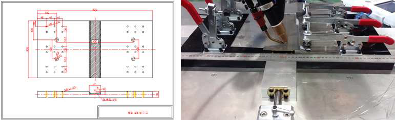 Lap joint용 용접지그 설계 및 지그 셋팅