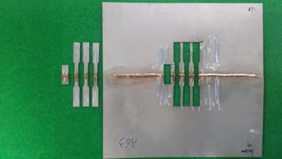 CMT 아크 브레이징 용접부 인장시험편 채취
