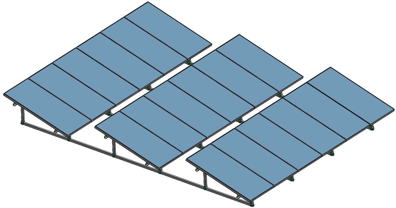 Roof, 3x6 panels, 8 struts, design model