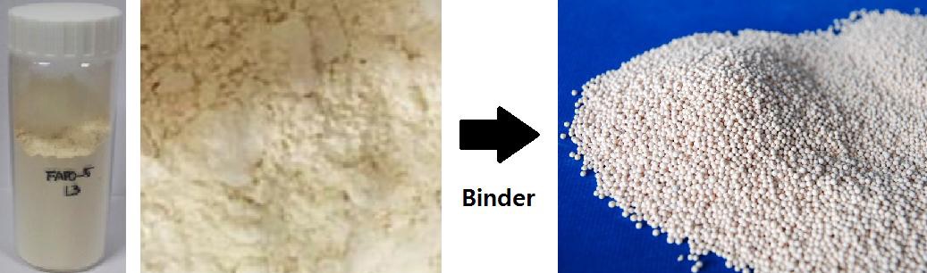 Binder를 이용한 Powder type 흡착제의 제형
